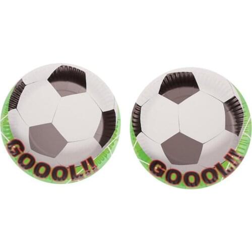 10pcs/lot White black football Soccer Theme Cup Plate Tableware Set kids girl boy Favor Happy Birthday Party Supplies Decoration