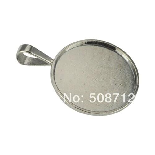 Free Ship!!! 50pcs 25mm Gun black glass pendant setting, pendant blank, pendant tray- Bezel Setting - Pendant Setting
