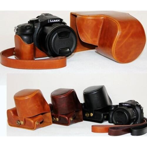 Pu Leather Camera Case Bag for Panasonic Lumix FZ1000 Camera cover with Shoulder strap