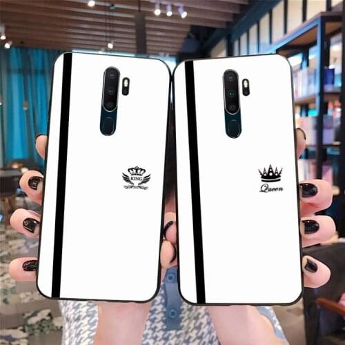 King Queen Lovers Couple Phone Case For Oppo A5 A9 2020 Reno2 z Renoace 3pro Realme5Pro