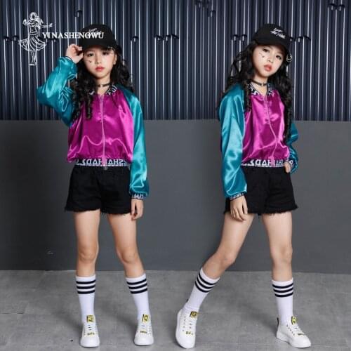 Children Jazz Dance Costumes for Girls Street Dance Clothes Suit Long-sleeved Hip-hop Dance Clothes