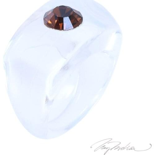 Design ring Transparent Methacrylate METAREC Collection CROWN