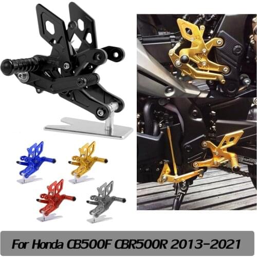 For Honda CB500F CBR500R 2013 2014 2015 2016 2017 2018 2019 Motorcycle Adjustable Rearset Footrest Pegs Rear Sets CBR 500R Parts