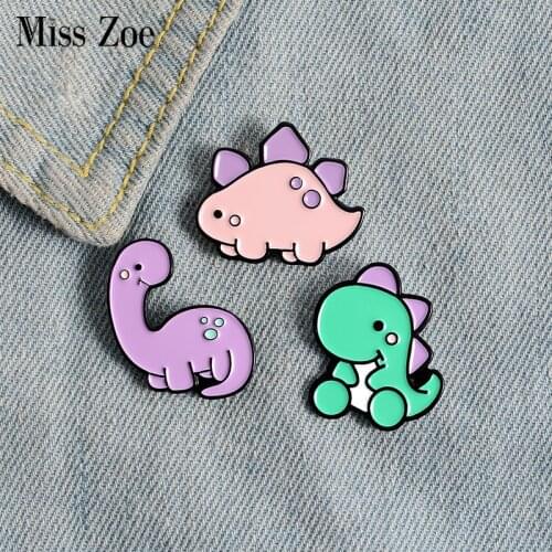 Dinosaur Park Enamel Pin Custom Cute Animal Badge Tyrannosaurus Brooches Bag Clothes Lapel pin Fashion Jewelry Gift Kids