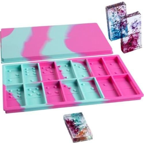 Domino Molds for Resin Casting Domino Set Family Game Silicone Epoxy Resin Casting Moulds DIY Keychains Jewelry Making