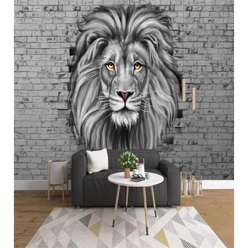 Beibehang Custom Photo murals Wallpapers for Living Room bedroom wallpaper Mural Lion animal wall paper Home Decoration