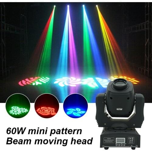 Hot 60w LED Spot Pattern Moving Head Light Led MINI Disco Light Led MINI Dmx Moving Head Spot Light Party Concert DJ Equipment