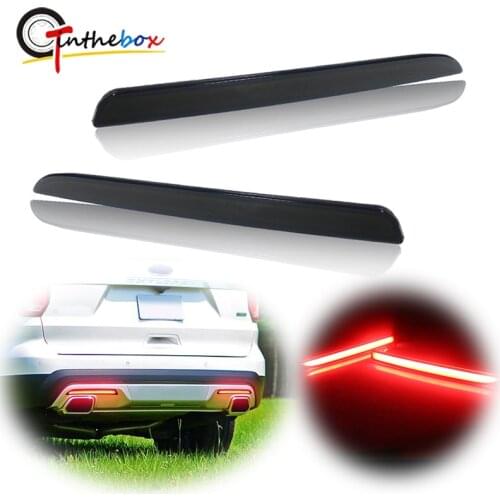 Gtinthebox Taillight Style Red 3D Optic LED Rear Bumper Reflector driving Tail Brake Light For 16-17 Ford Explorer Stock Bumper