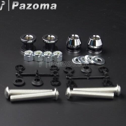 Chrome Motorcycle Sissy Bar Mounting Docking Point Hardware Kit for Harley Softail FLST/N 05-Later FX/FL 03-06 w/200mm Rear Tire