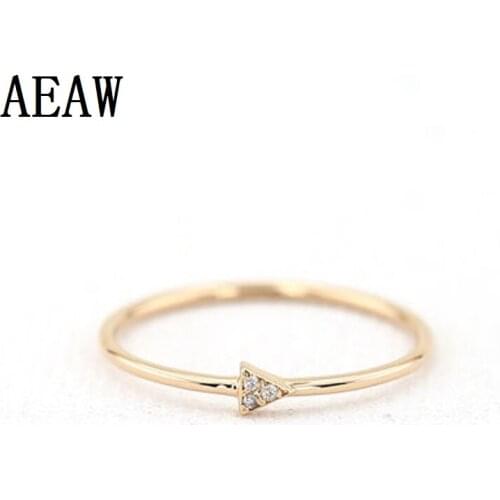 0.02ctw 1.0mm Natural Diamond Ring Round Cut Prong Set New Come Unique Ring For Women 14K Rose Gold Ring