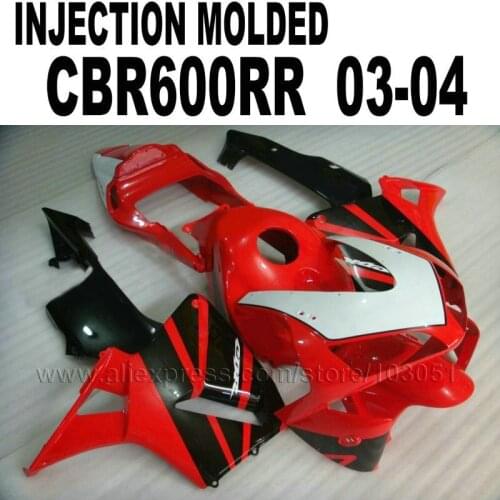 Moto Road Injection Molding Fairings Set For Honda CBR 600RR 2003 2004 CBR 600 RR 03 04 Red Black Fairing Bodykits