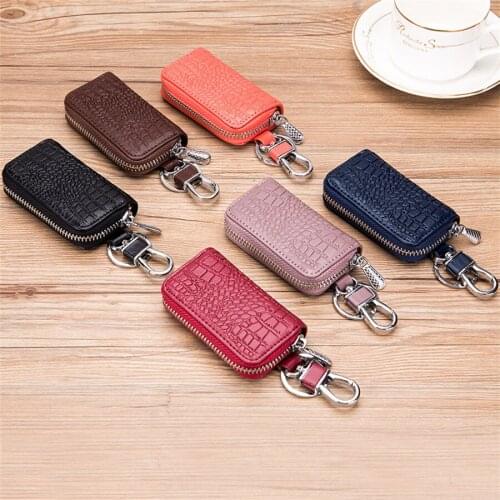 Alligator Pattern Car Key Purse Genuine Leather Intelligent Remote Control Popular Fashion Key Wallet for Man F1073
