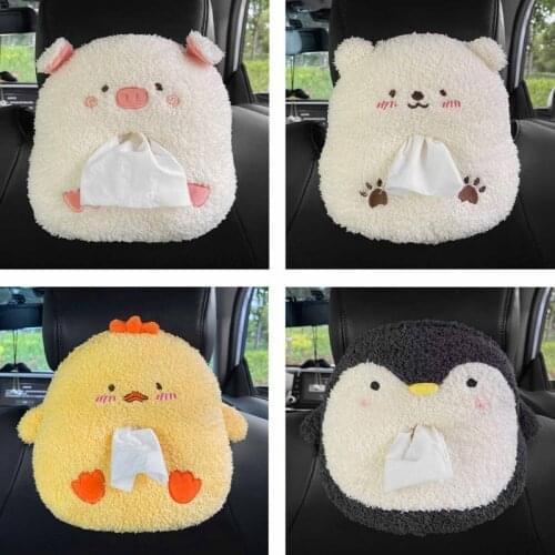 Creative Cartoon Cute Car Tissue Box Hanging Seat Back Bag Napkin Tissue Paper Holder Automobile interior Accessories