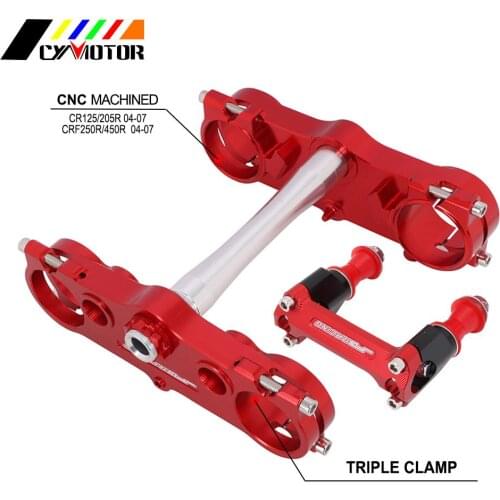 Handlebar Riser Mount Clamp Motorcycle Triple Tree Clamps Steering Stem For Honda CR125 205R CRF250R 450R 2004 2005 2006 2007