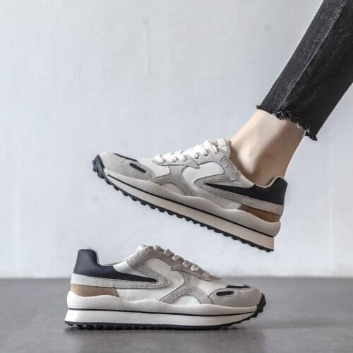 Gray Sneakers Women Soft Bottom Womens Shoes 2020 New Autumn White Shoes Leather Dad Shoes Women