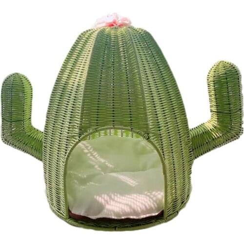 Summer Cool and Lovely Creative Plant Cactus Flower Rattan Pet Cat Nest