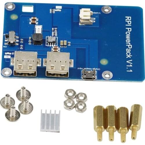 Aihasd Lithium Battery Pack Expansion Board Power Supply with Switch for Raspberry Pi 3 Model B, Pi Model B & Pi Model B + 1 A