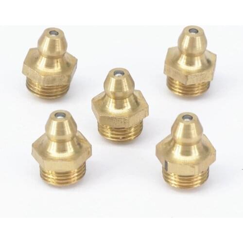 LOT10 1/8" BSPP/BSPT Male Straight Brass Grease Zerk Nipple Fitting For Grease Gun Machine Tool Accessories