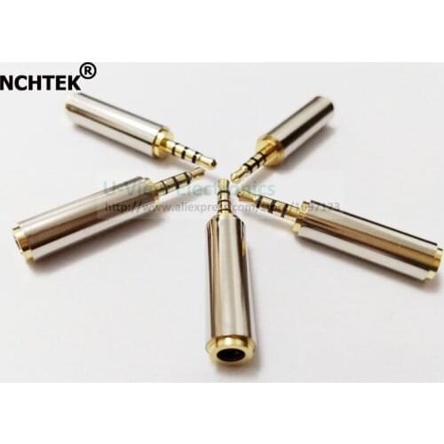 NCHTEK Golden Plated 4Poles 2.5mm Male to 3.5mm Female Audio Stereo Headphone Jack Adapter Converter/Free Shipping/40PCS