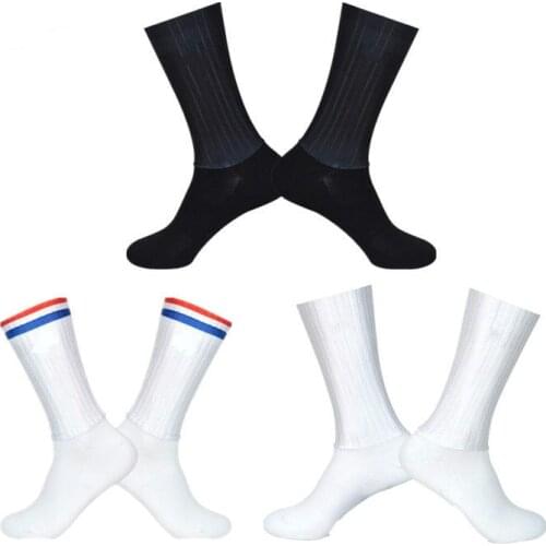 Anti Slip Silicone Aero Cycling Socks Men Seamless Breathable Summer Road Bike Socks Calcetines Ciclismo