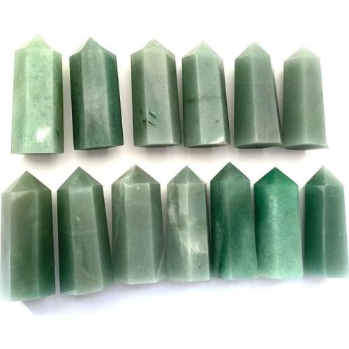 Wholesale natural green aventurine crystal wands quartz points