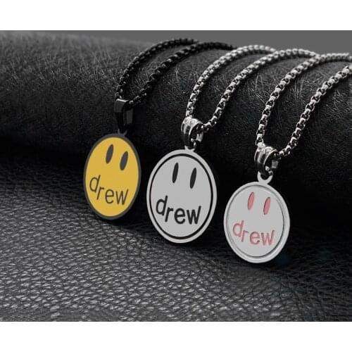 Couple Necklace Street Hip Hop Titanium Steel Pendant All-match Mens and Womens Jewelry Ornaments