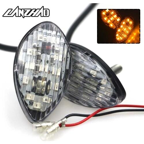 Pair Motorcycle Turn Signals Fairing Frame LED Turn Signal Lights Eagle Eyes Indicators Amber Lamp Universal for Honda Kawasaki