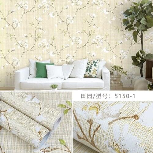 Pastoral Flower Floral Wallpaper PVC Waterproof Self Adhesive Wallpaper Wall Stickers Furniture Cabinet Contact Paper Decor Film