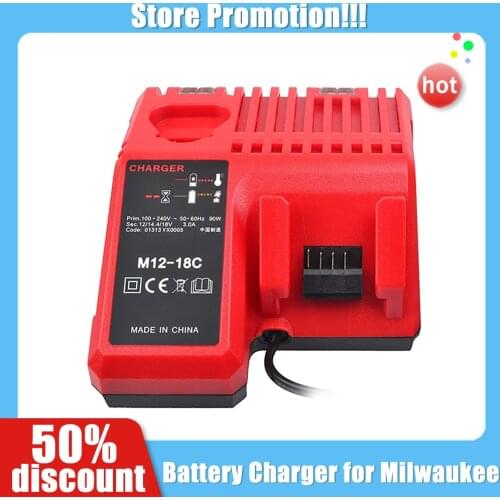 SALE M12 & M18 Rapid Replacement Charger M12-18Fc 12V&18V Xc Lithium Ion Charger For Milwaukee Xc Battery Charger EU/UK/US/AU