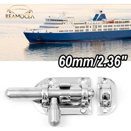 Reamocea 60mm/2.36" Stainless Steel Door Latch Slide Safety Lock Barrel Bolt For Marine Boat Deck Hatch Caravan Cabinet Drawer