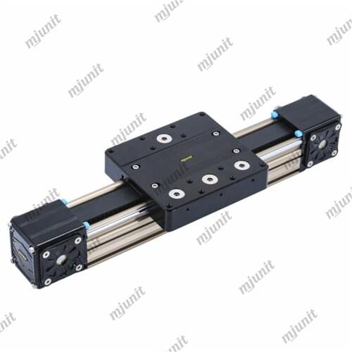 Mjunit synchronous belt slide rail for display door opening and closing, hidden door moving with heavy loading weight