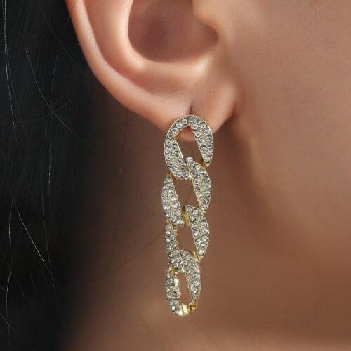 Earrings for Women 2021 Korean Fashion Jewelry Trendy Tassel Diamond Chain Long Earrings Dangle Drop Earrings aretes de mujer