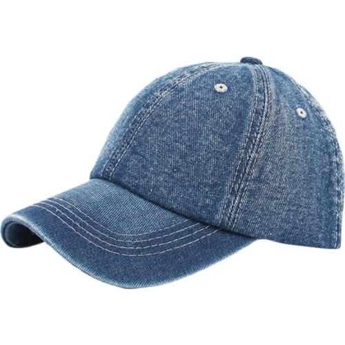Unisex Vintage Washed Denim Baseball Cap Blank Casquette Adjustable Snapback Hat A0NF