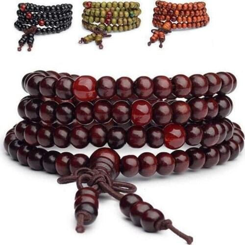 High Quality Tibetan Prayer Beads Buddhist Bracelet Necklace Sandalwood Meditation 108 Mala