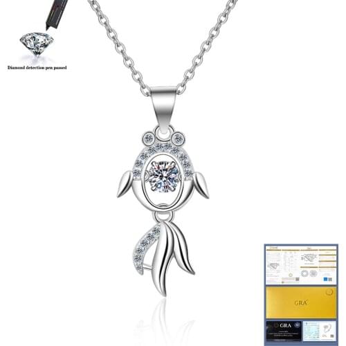 100% 925 Sterling Silver Created Moissanite Gemstone Diamonds Women Flower Pendant Necklace Fine Jewelry Wholesale