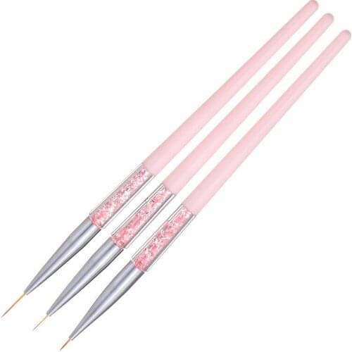 3 Pcs Nail Art Acrylic Liner Painting Brush French Lines Stripes Grid Pattern Drawing Pen 3D DIY Tips Manicure Tools