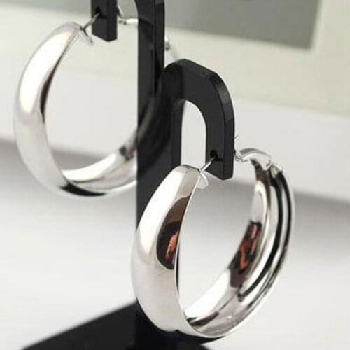 Big Hoop Earrings Gold Silver Plated Smooth Round Circle Large Loop Earring Fashion Brand Vintage Punk Jewelry Women Pendientes