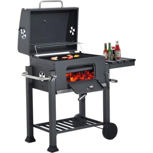 Large Portable BBQ Grill Charcoal Grill Outdoor Stainless Steel BBQ Grill Camping Picnic Barbecue Stove Suitable For 5-10 People