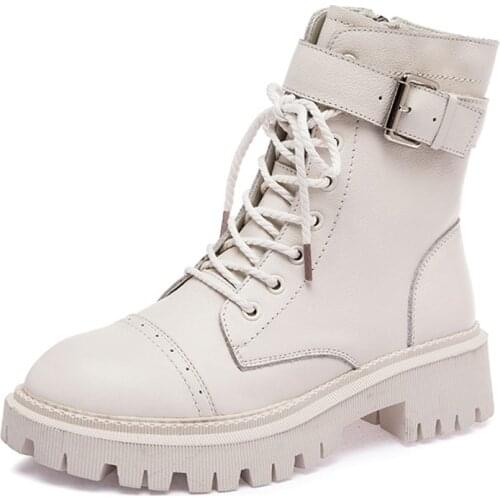 Genuine Leather Boots for Women Heels Ankle Boots Female Rubber Designer Shoes Woman Booties Zipper Platforms Ladies Shoes 2021