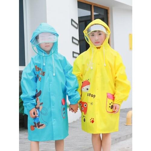 Childrens Student Poncho Waterproof Rain Coat Childrens Raincoat Baby Kindergarten Boys and Girls with Space for Schoolbag