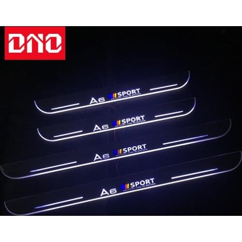 DNO Trim Pedal LED Car Light Door Sill Scuff Plate Pathway Dynamic Streamer Welcome Lamp For Audi A6 C6 C7 C8 2008 - 2019