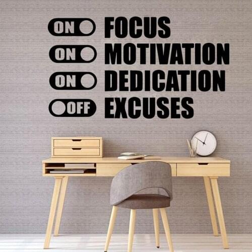 Focus Office Wall Decor, Office Art Vinyl Sticker , Motivational Wall Decal, Make It Happen Office Wall Art Decoration 2290