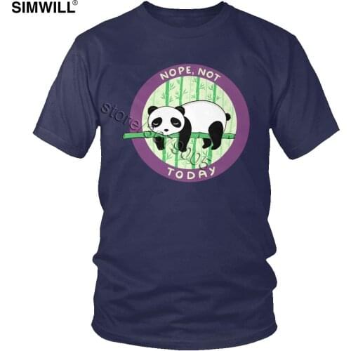 Urban New T-Shirt Mens Cotton Panda Not Today Tee Short Sleeves O Neck Kawaii Animal Casual T Shirt Wholesale Oversize Clothing