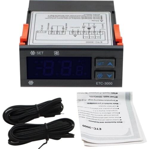 GTBL ETC-3000 Mini Temperature Controller Refrigerator Thermostat Regulator Thermoregulator NTC Dual Sensor 220V 40% Off