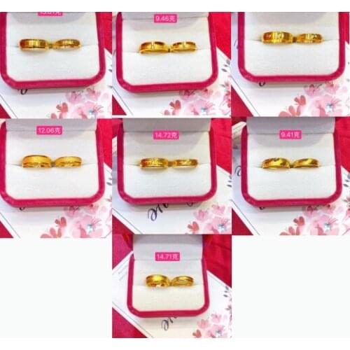 HX 24K Pure Gold Ring Real AU 999 Solid Gold Rings Elegant Shiny Heart Beautiful Upscale Trendy Jewelry Hot Sell New 2020
