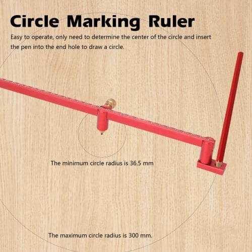 Woodworking Scribing Gauge Aluminum Alloy Scriber 360° Circle Marking Ruler Scribing Ruler 300mm for Carpenter Woodworking