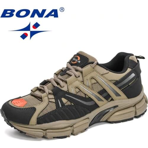 BONA 2020 New Designers Action Leather Running Shoes Men Sneakers Sport Shoes Athletic Walking Jogging Footwear Man Trainers