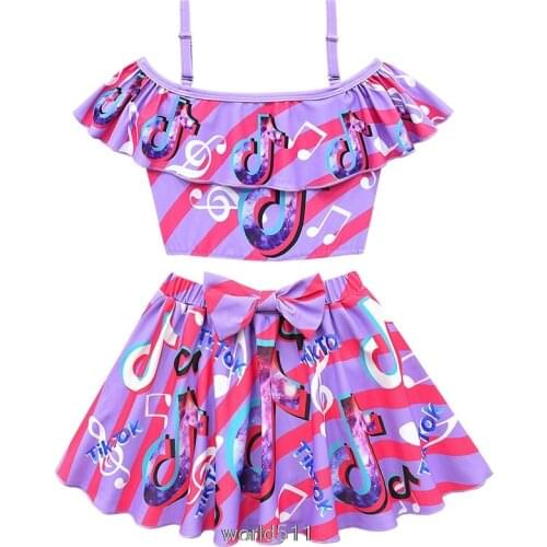 1~9 Y Girls Swimsuit High quality Tik Tok Girls swimwear Two pieces Kids Bikini set Biquini Infantil Swimming suit for children