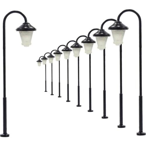 10pcs Model Railway Led Lamppost Lamps Street Lights HO Scale 55mm 12V New LYM14 model outdoor lamp yard light leds