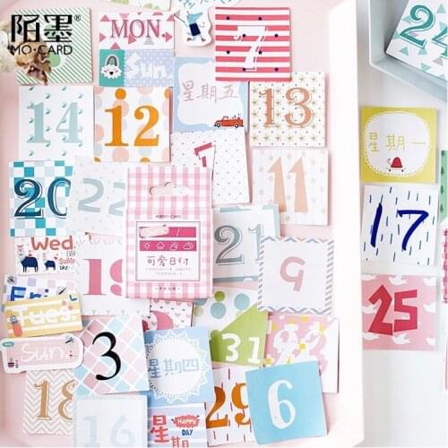45 Pcs/Set Cute New Date Paper Label Sealing Sticker Mobile Decorative Stickers Scrapbooking DIY Craft Stickers